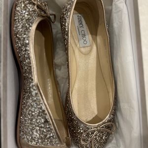 Jimmy Choo glitter flats